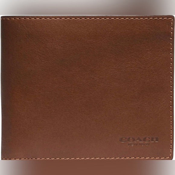 Coach Brown Wallet with Bifold Design and Textured Leather Vintage Coach Wallet - Picture 1 of 7
